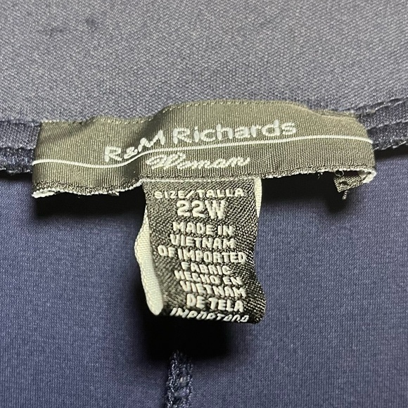 R & M Richards Mother of Bride Navy Blue Short Dress with Silver Beaded Neckline - Picture 9 of 9